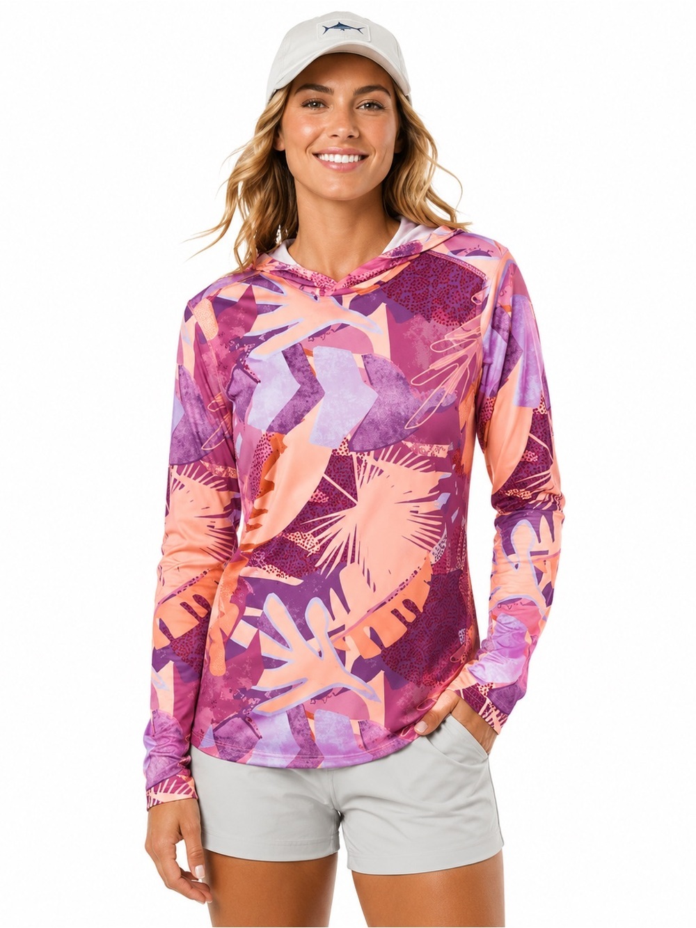 World Wide Sportsman Women’s 3D Cool Angler Fishing Long Sleeve Hoodie S Purple